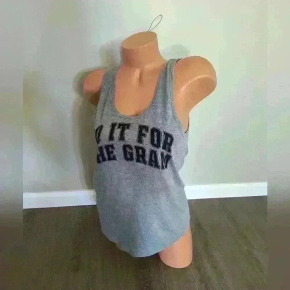 Women's Do It For The Gram Victoria's Secret Pink Criss Cross Tank Top XS Gray - Picture 1 of 7